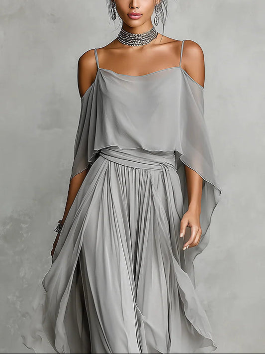Eudora Chiffon Camisole and Trousers Set