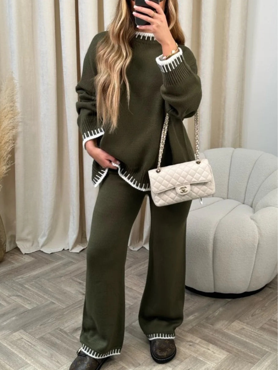 Alona Color-Blocked Sweater Set