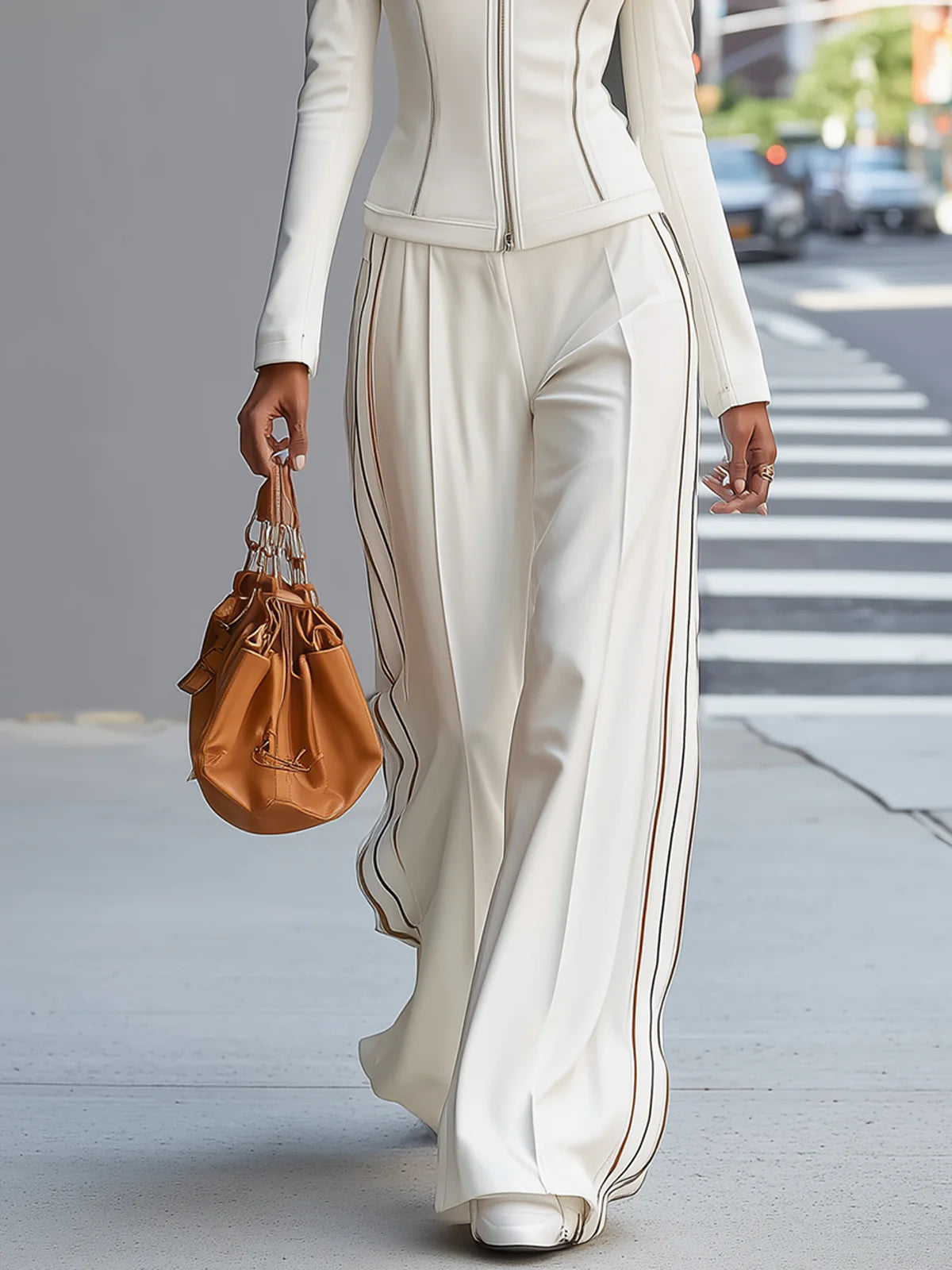 Piper Zip-Up Wide-Leg Pant Set