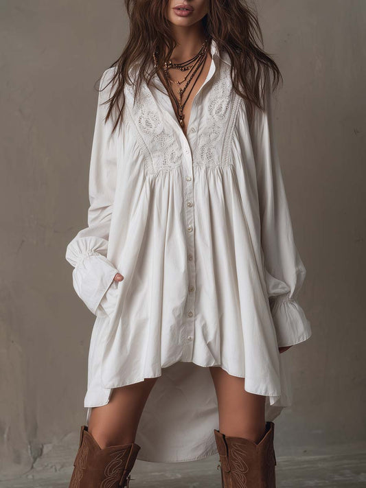 Anastasia™ | Lace Shirt Mini Dress