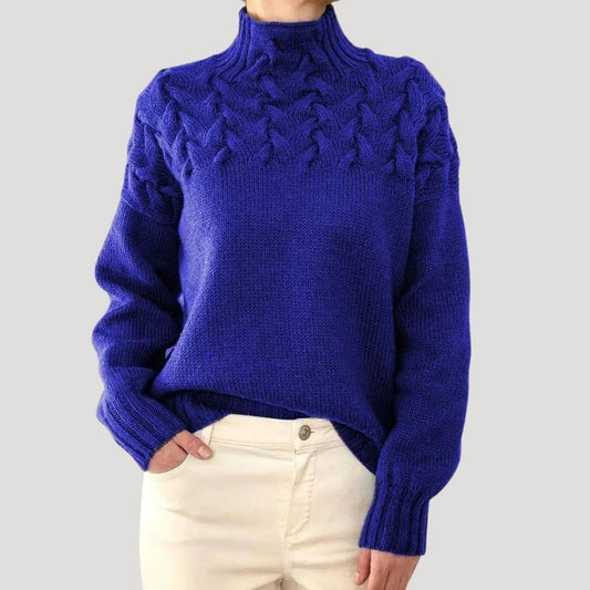 Denise | Cable Knit High-Neck Sweater