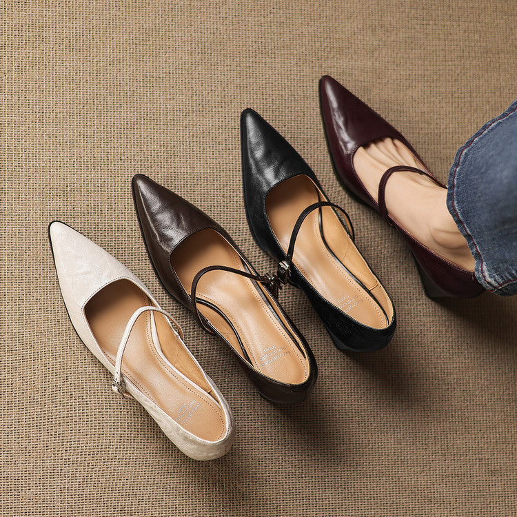 Breya Genuine Leather Heels