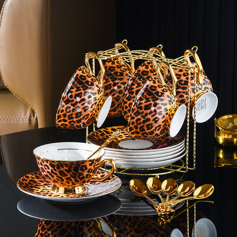 Luxury Leopard Tea Cup Set
