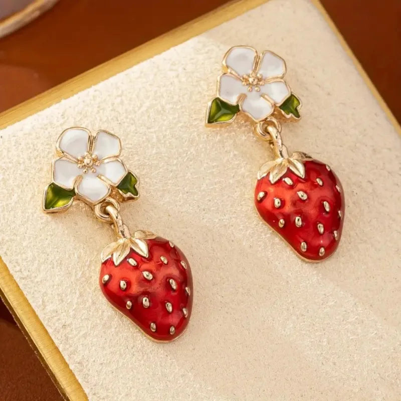 Rosalie Strawberry Drop Earrings