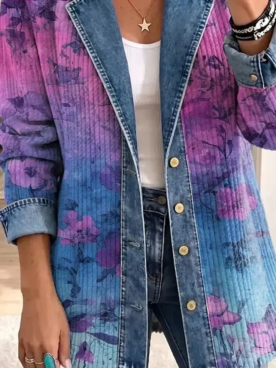 Evelyn | Retro Floral Pattern Art Stylish Jacket