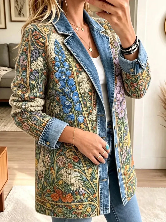Elizabeth | Vintage Floral Denim Jacket