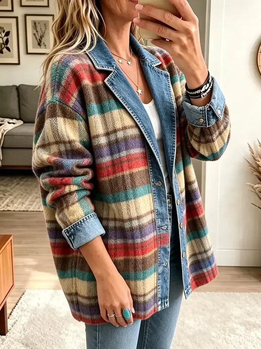 Charlotte | Women's Vintage Denim Patchwork Jacket