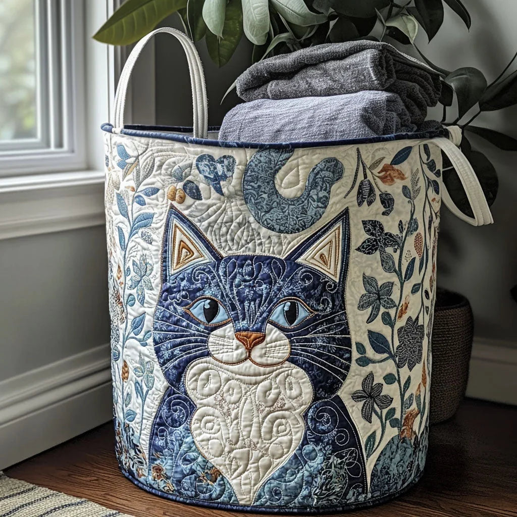 Indigo Cat Charm Laundry Basket - 2
