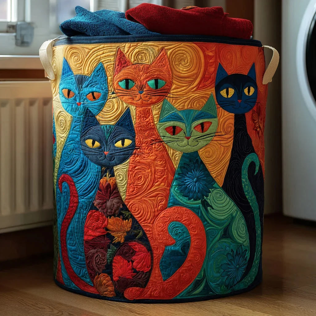 Jewel Tone Cat Club Laundry Basket - 2