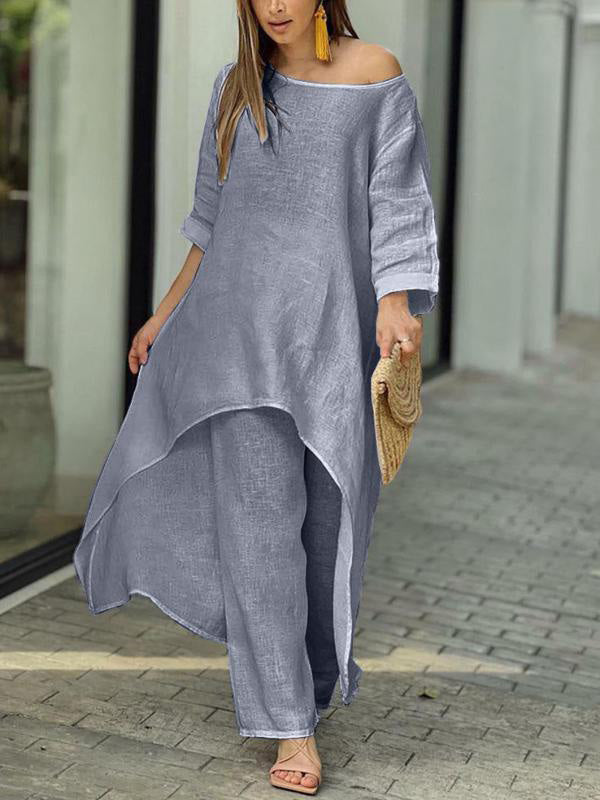 Amalie Solid Color Two-piece Set