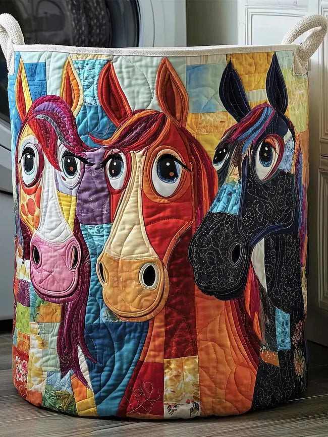 Whimsical Horse Laundry Basket - 2