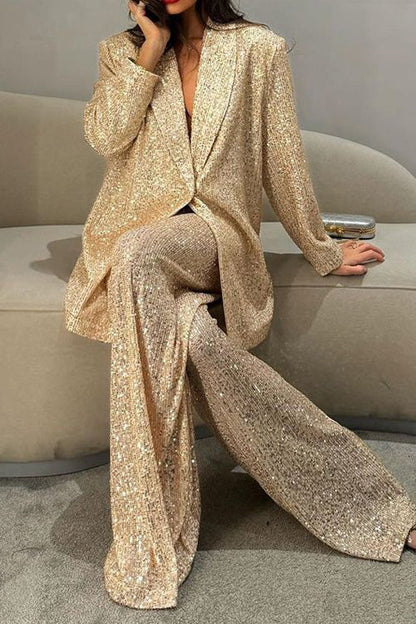 Jasper Sequined Suit Jacket and Trousers Set