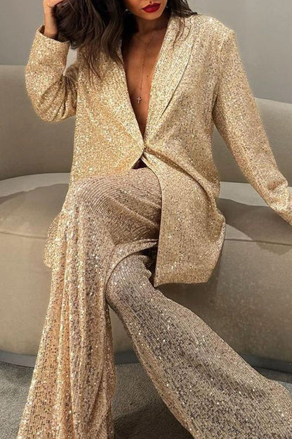 Jasper Sequined Suit Jacket and Trousers Set