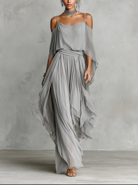 Eudora Chiffon Camisole and Trousers Set