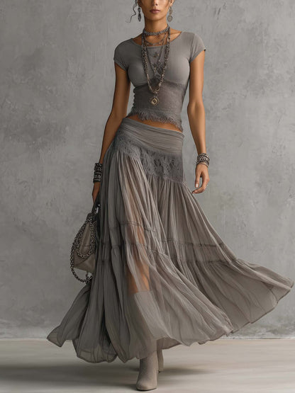 Paulina | Gray Lace Slimming Set