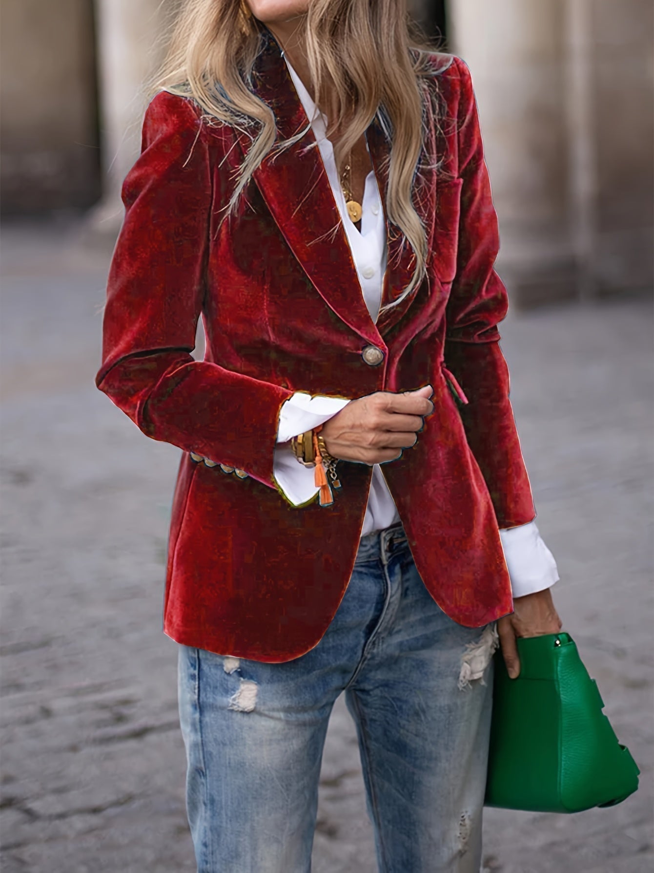 Vincent Velvet Slim-fit Suit Jacket