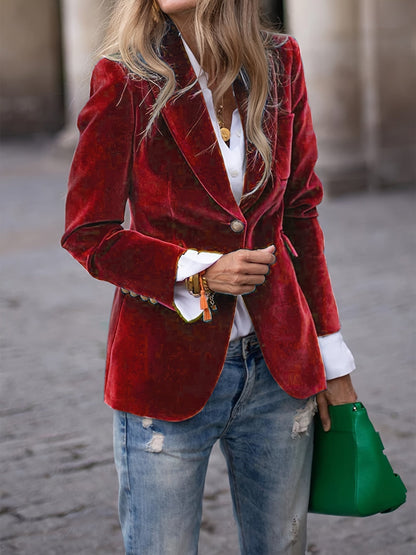 Vincent Velvet Slim-fit Suit Jacket