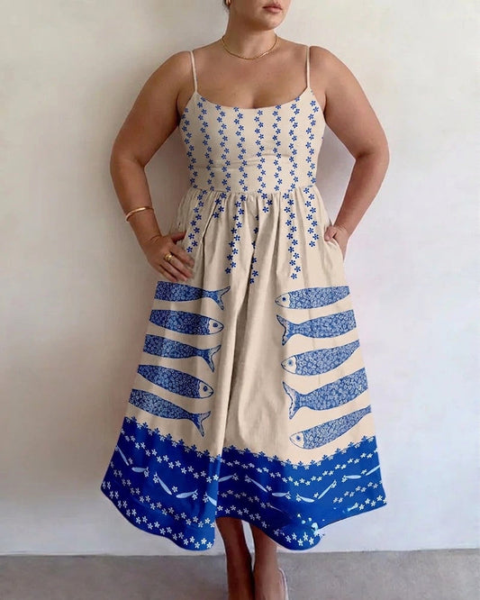 Elowette | Blue Harbor Midi Dress