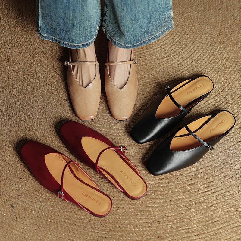 Marisol Genuine Leather Mules