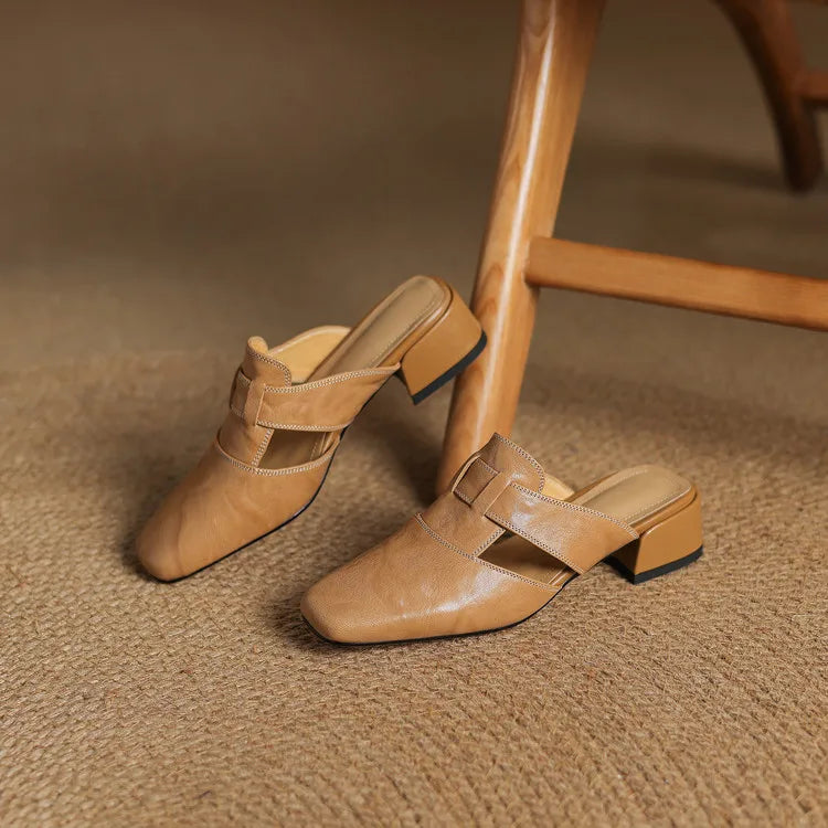 Serena Genuine Leather Mules