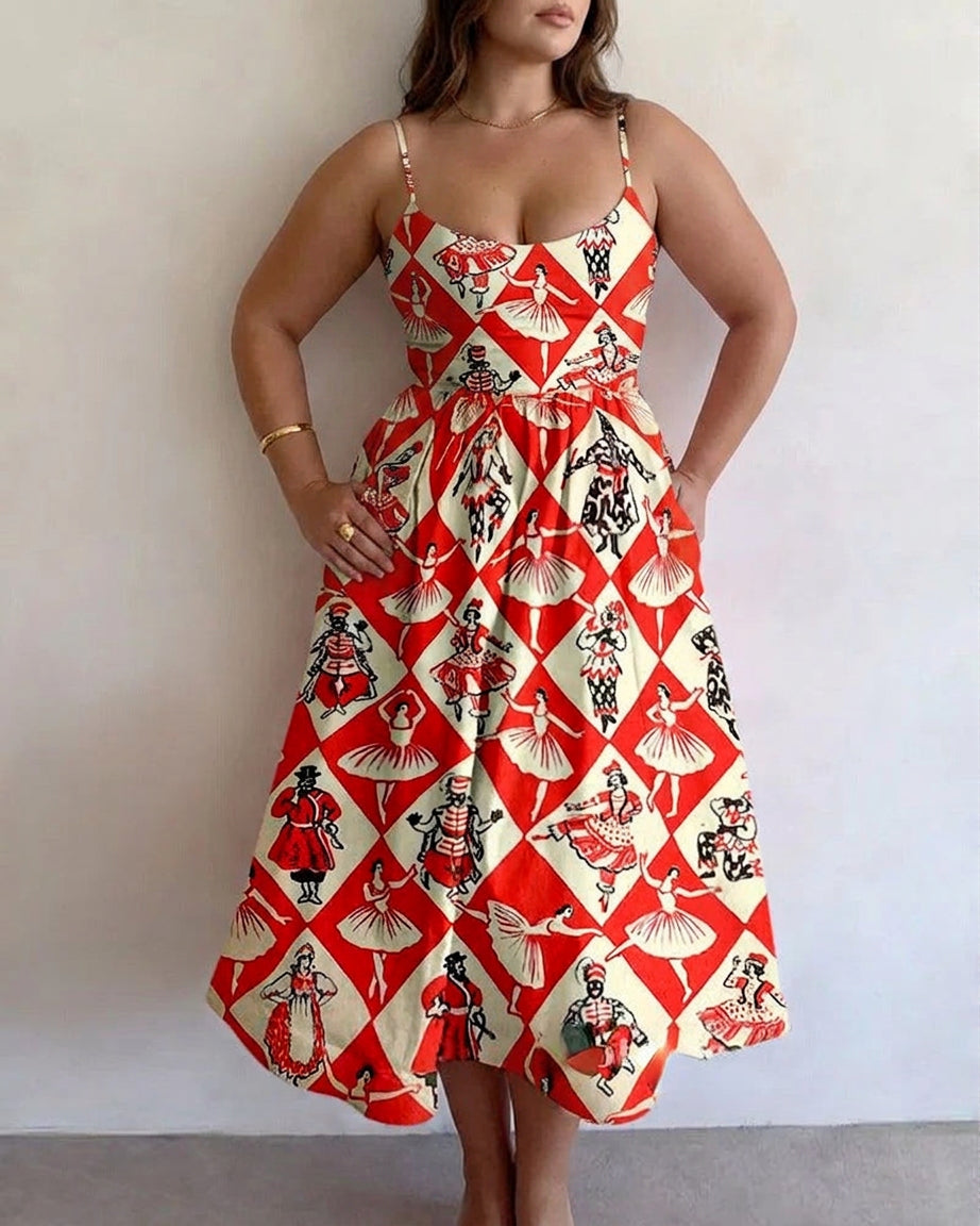 Virella | Vintage Carousel Midi Dress
