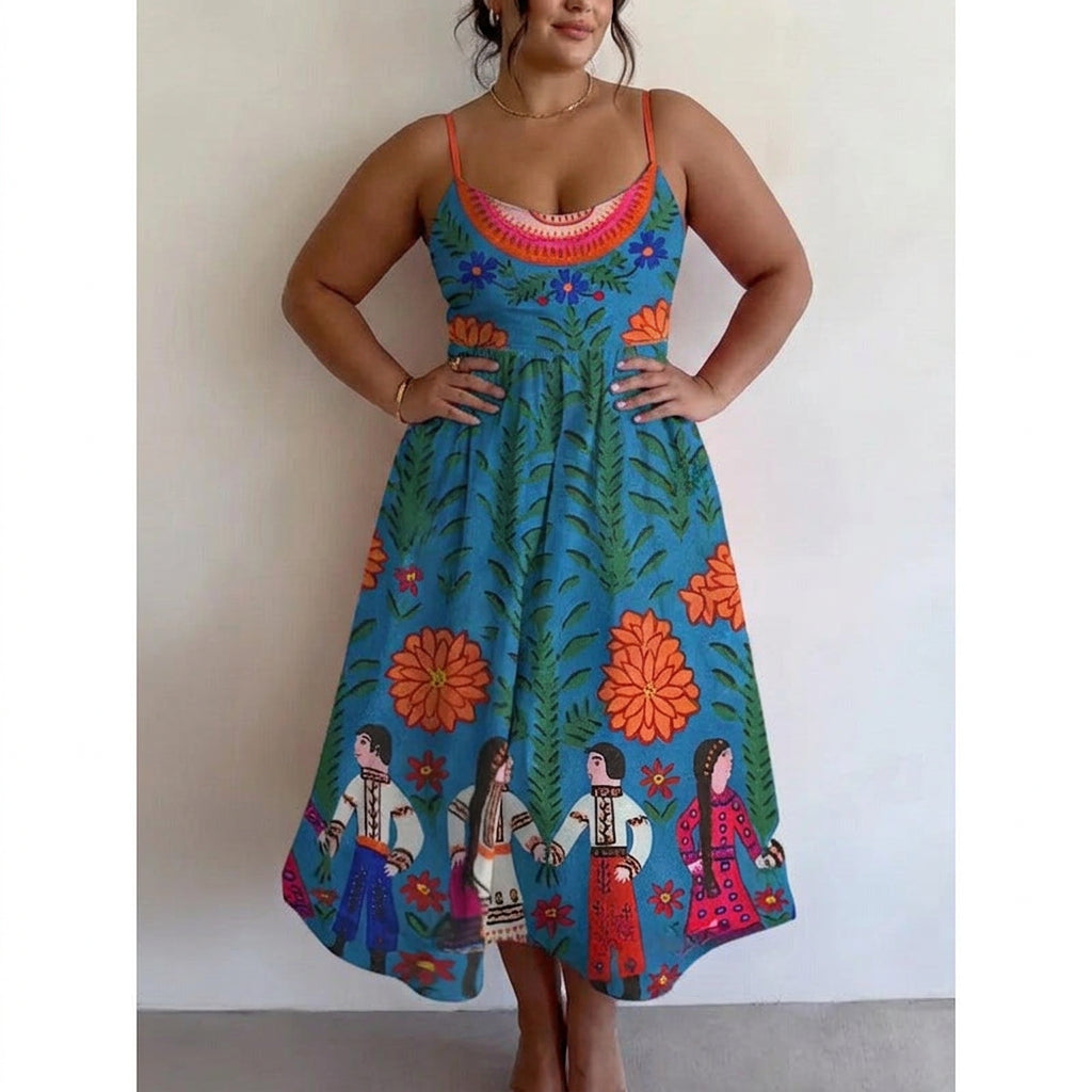 Velorina | Folk Garden Midi Dress