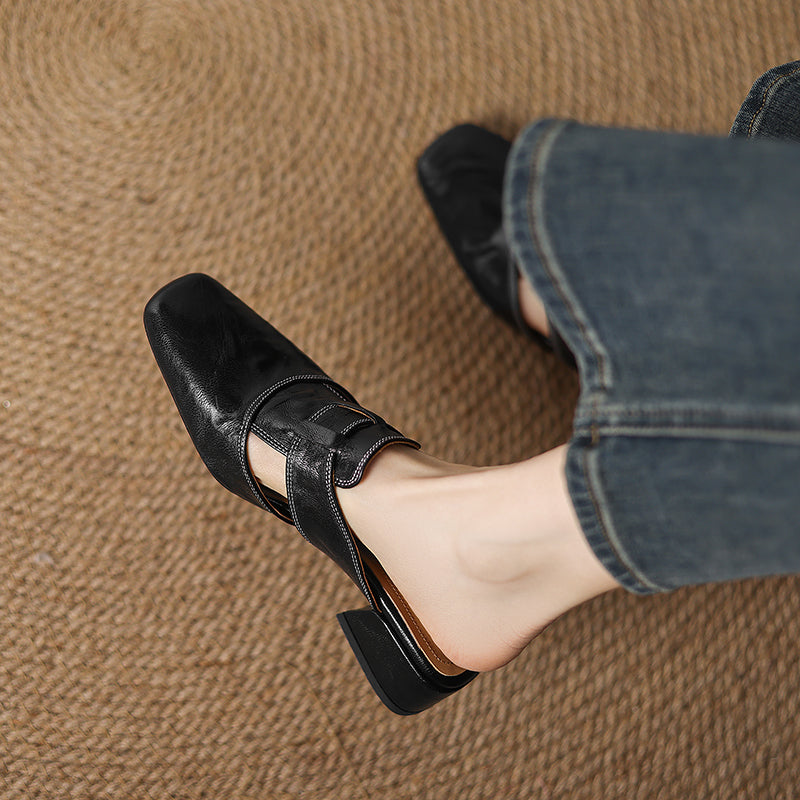 Genuine Leather Mules