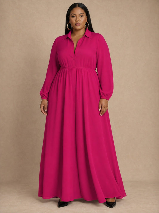 Celine Dark Pink Maxi Dress