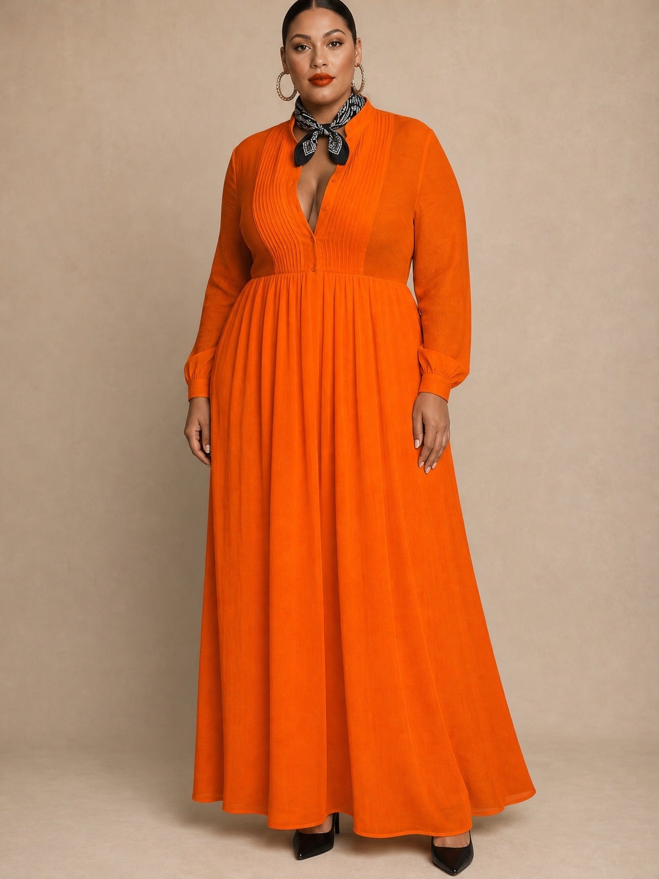 Celine Orange Maxi Dress