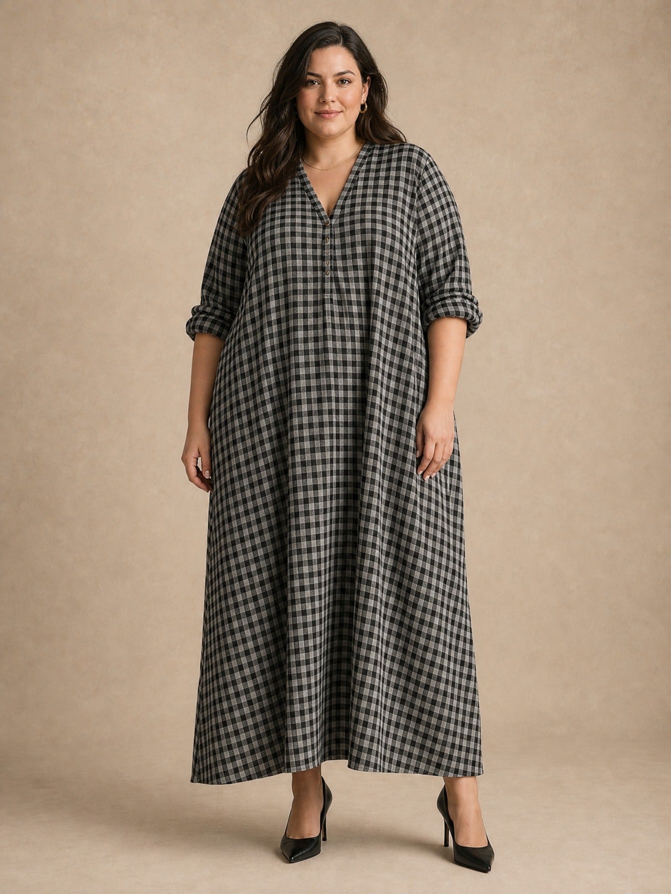 Mila Check Maxi Dress
