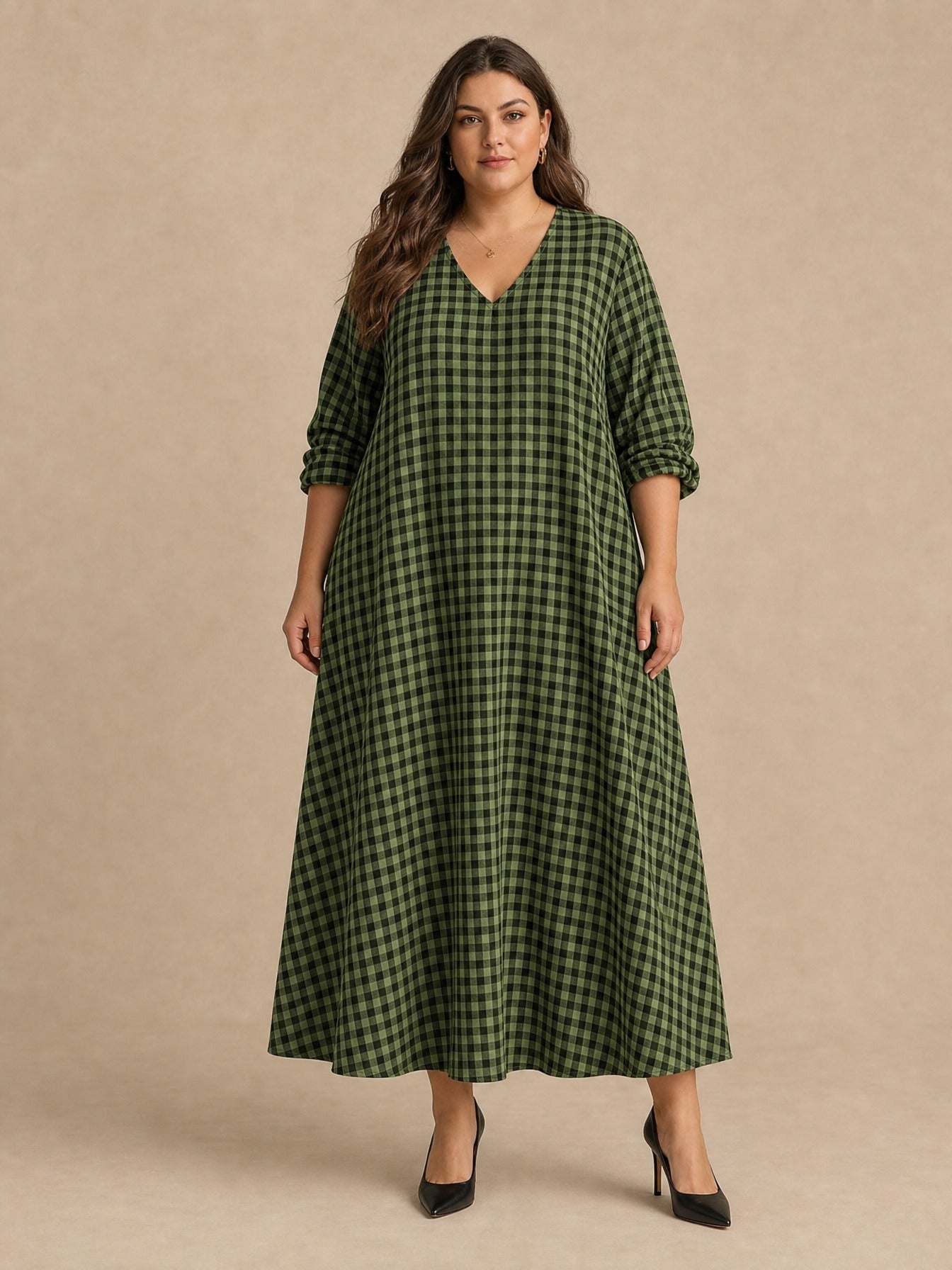 Mila Check Maxi Dress