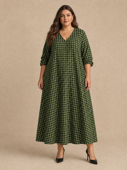 Mila Check Maxi Dress