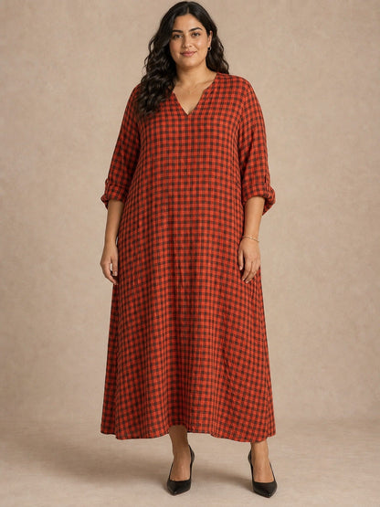 Mila Check Maxi Dress