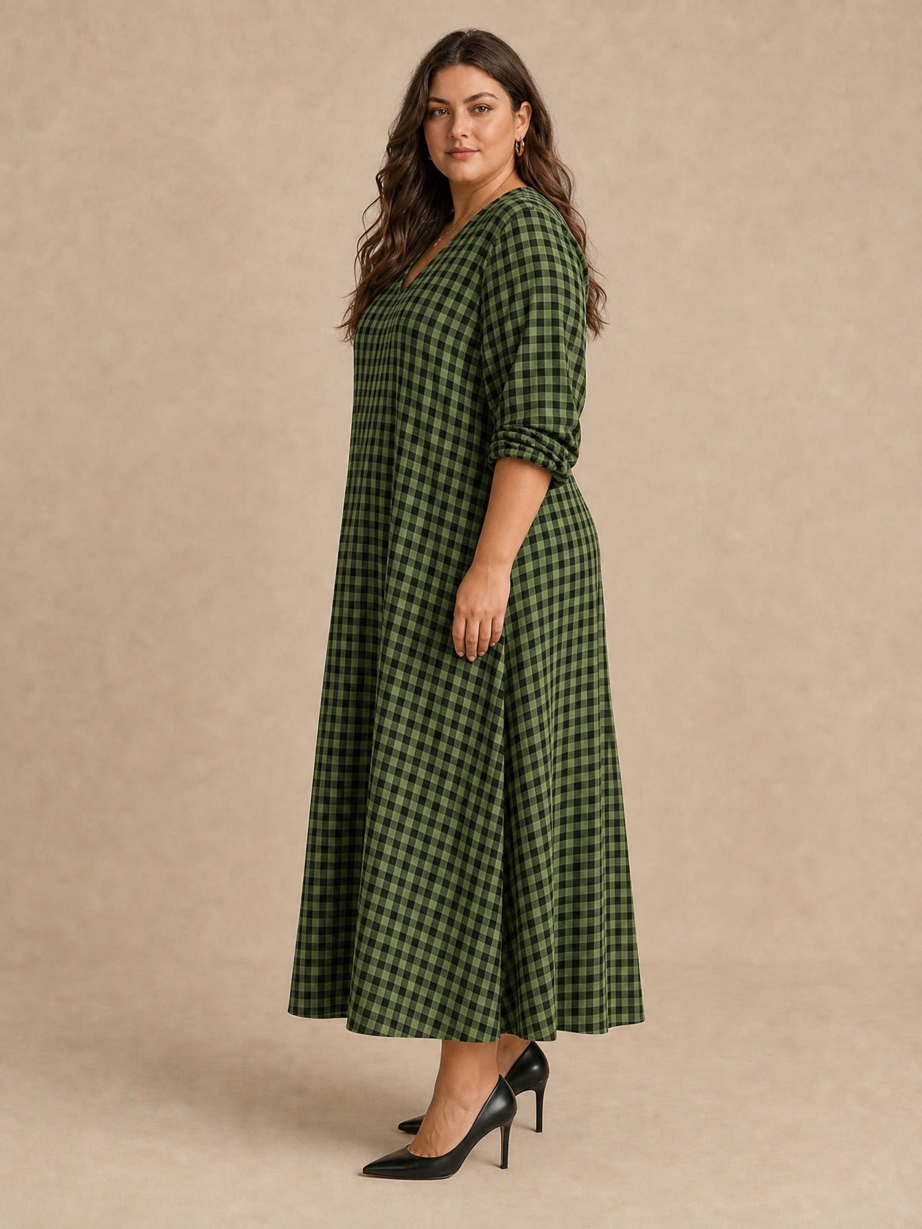 Mila Check Maxi Dress