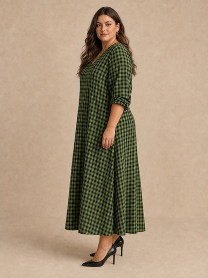 Mila Check Maxi Dress