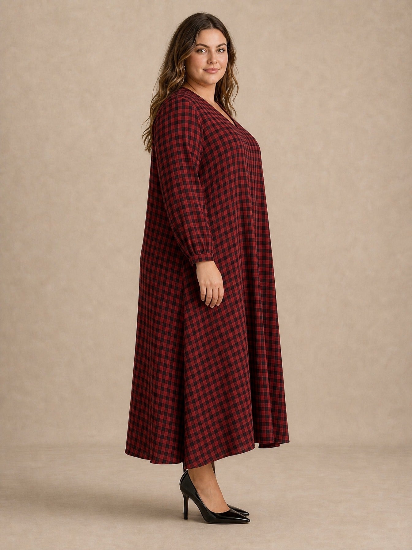 Mila Check Maxi Dress