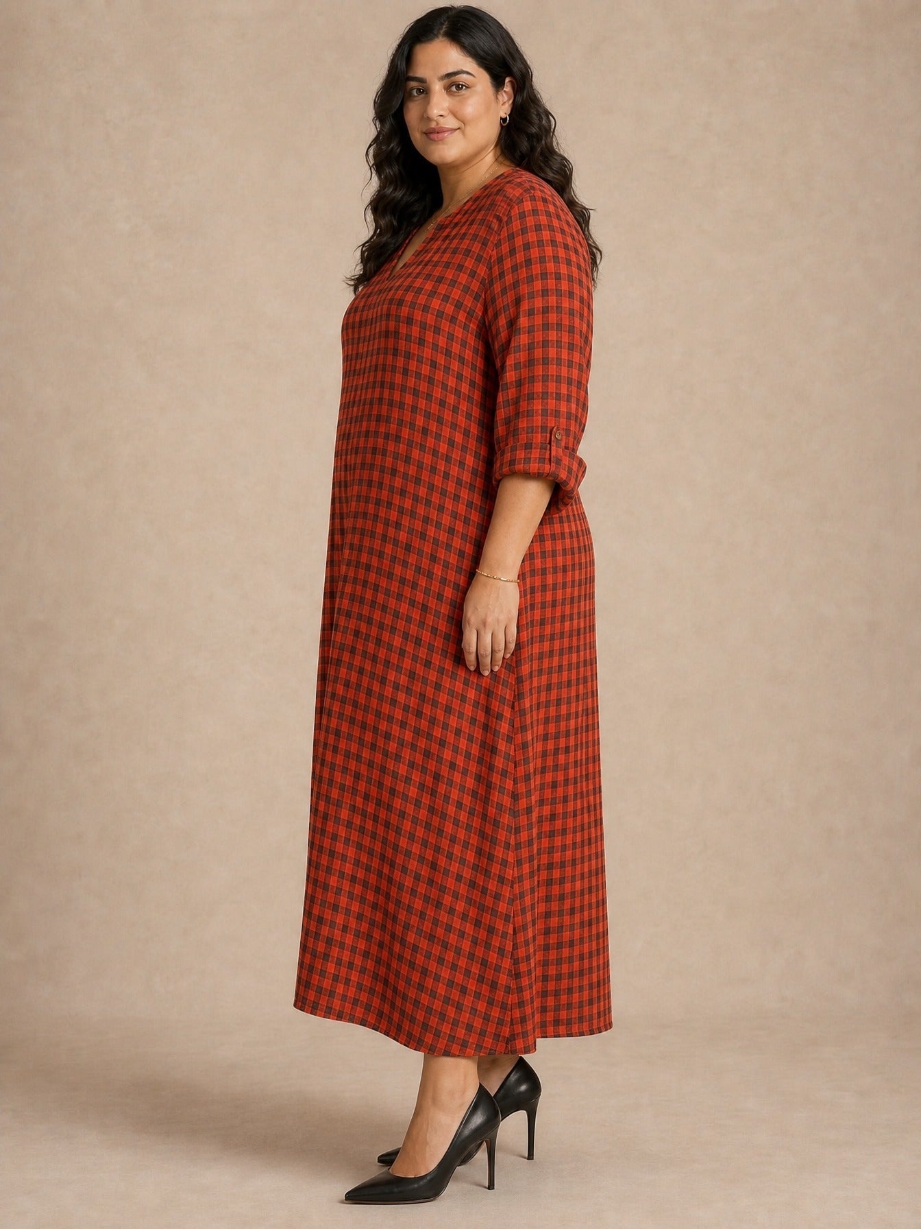 Mila Check Maxi Dress