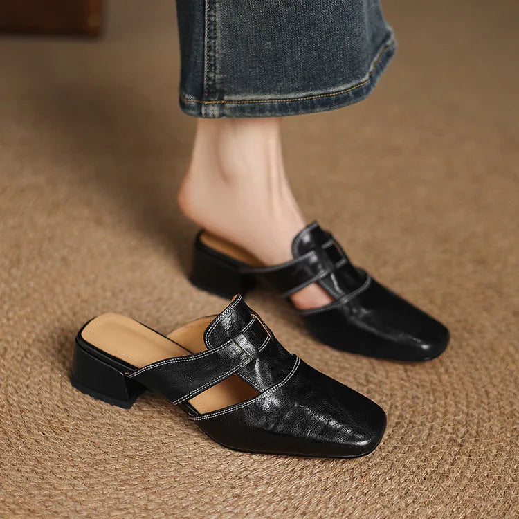 Serena Genuine Leather Mules