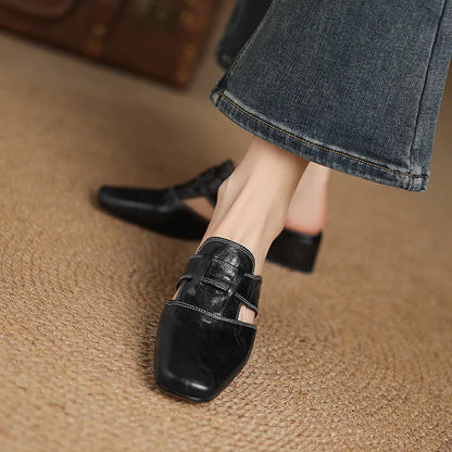 Serena Genuine Leather Mules