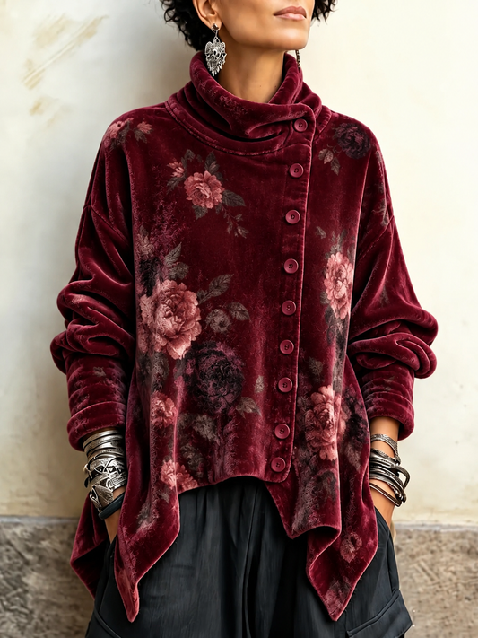 Rosalie | Burgundy Velvet Top
