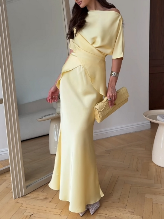 Glecy Off-Shoulder Top and Skirt Set