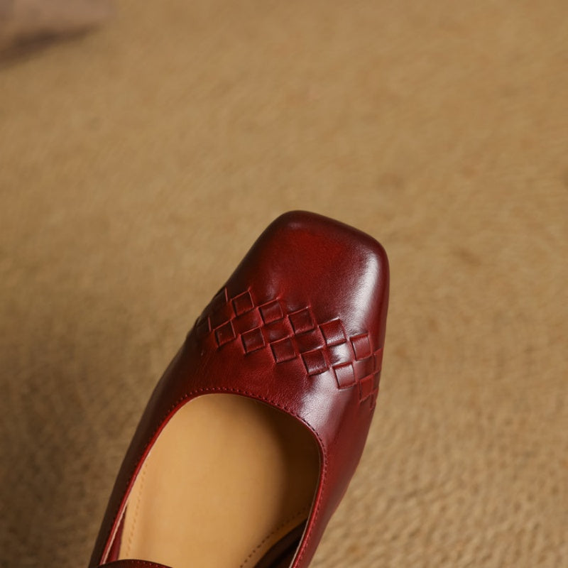Velin Genuine Leather Mary Jane Flats