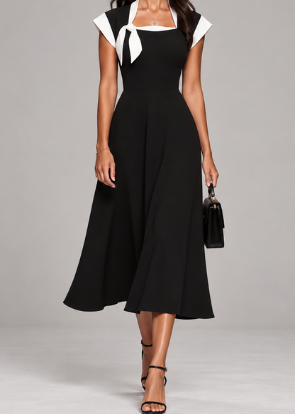 Alice | Square Neck Colorblock Midi Dress