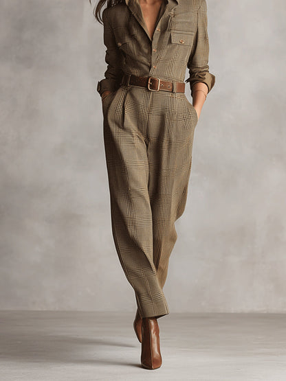 Celia | Brown Jumpsuit with Sophisticated Details