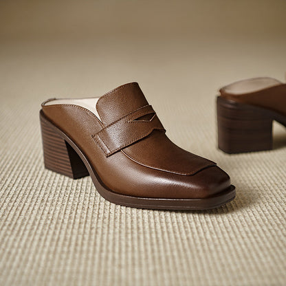 Lola Genuine Leather Mules
