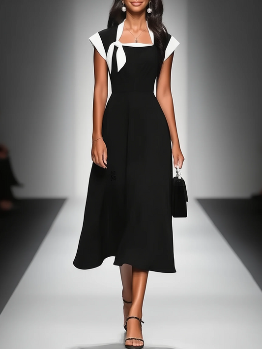 Alice | Square Neck Colorblock Midi Dress