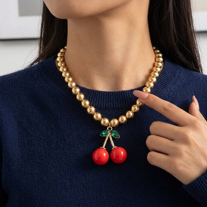 Cherry Drop Necklace