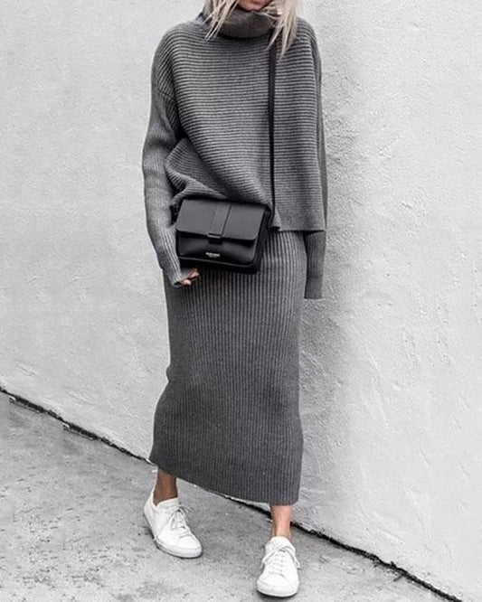 Zebby High Collar Two-Piece Suit