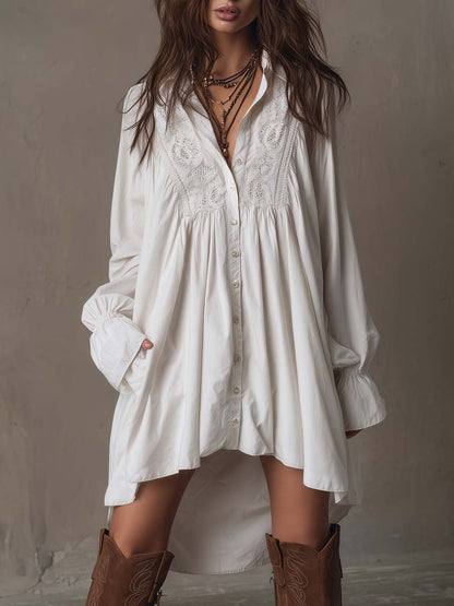 Anastasia™ | Lace Shirt Mini Dress