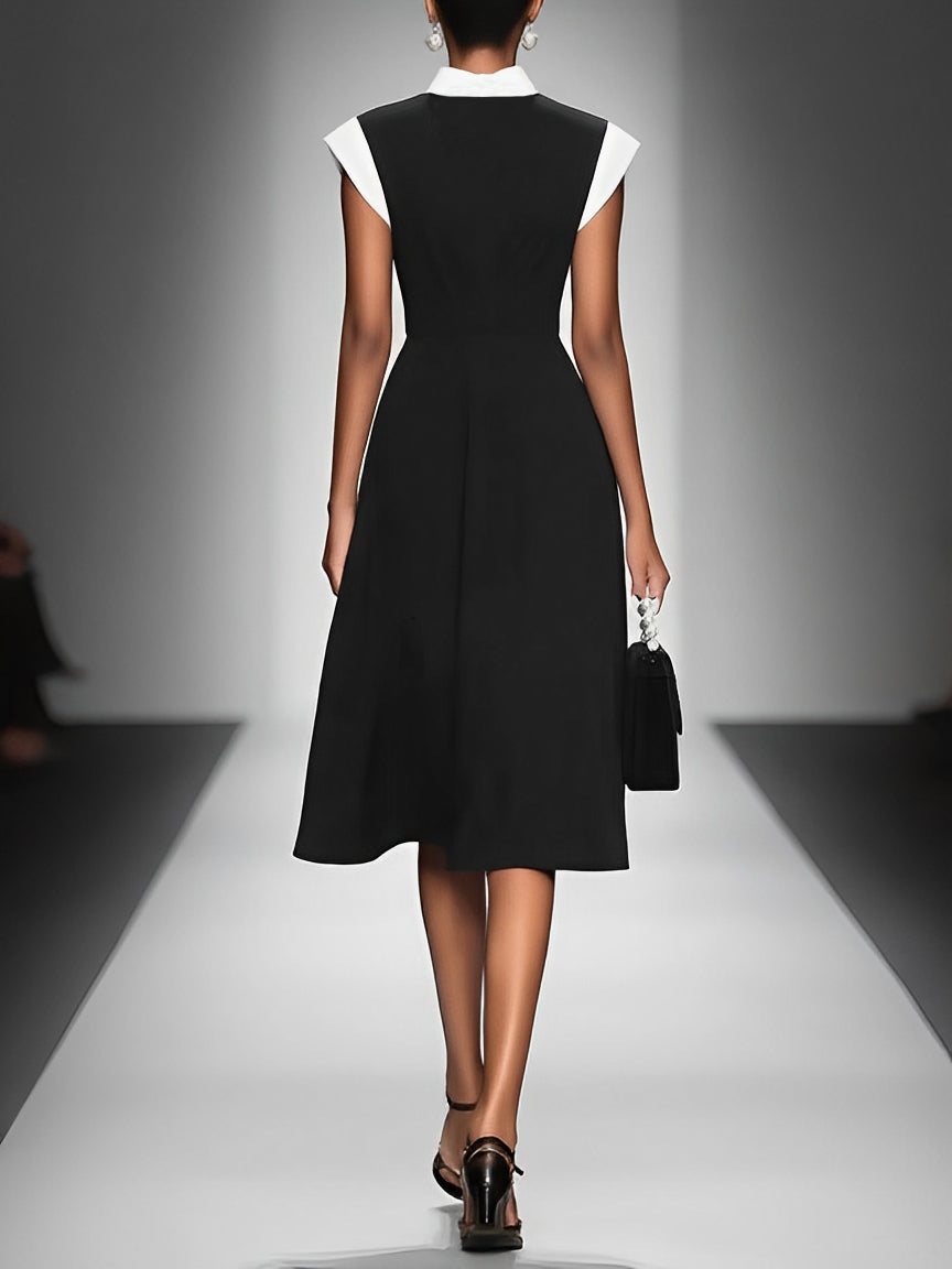 Alice | Square Neck Colorblock Midi Dress